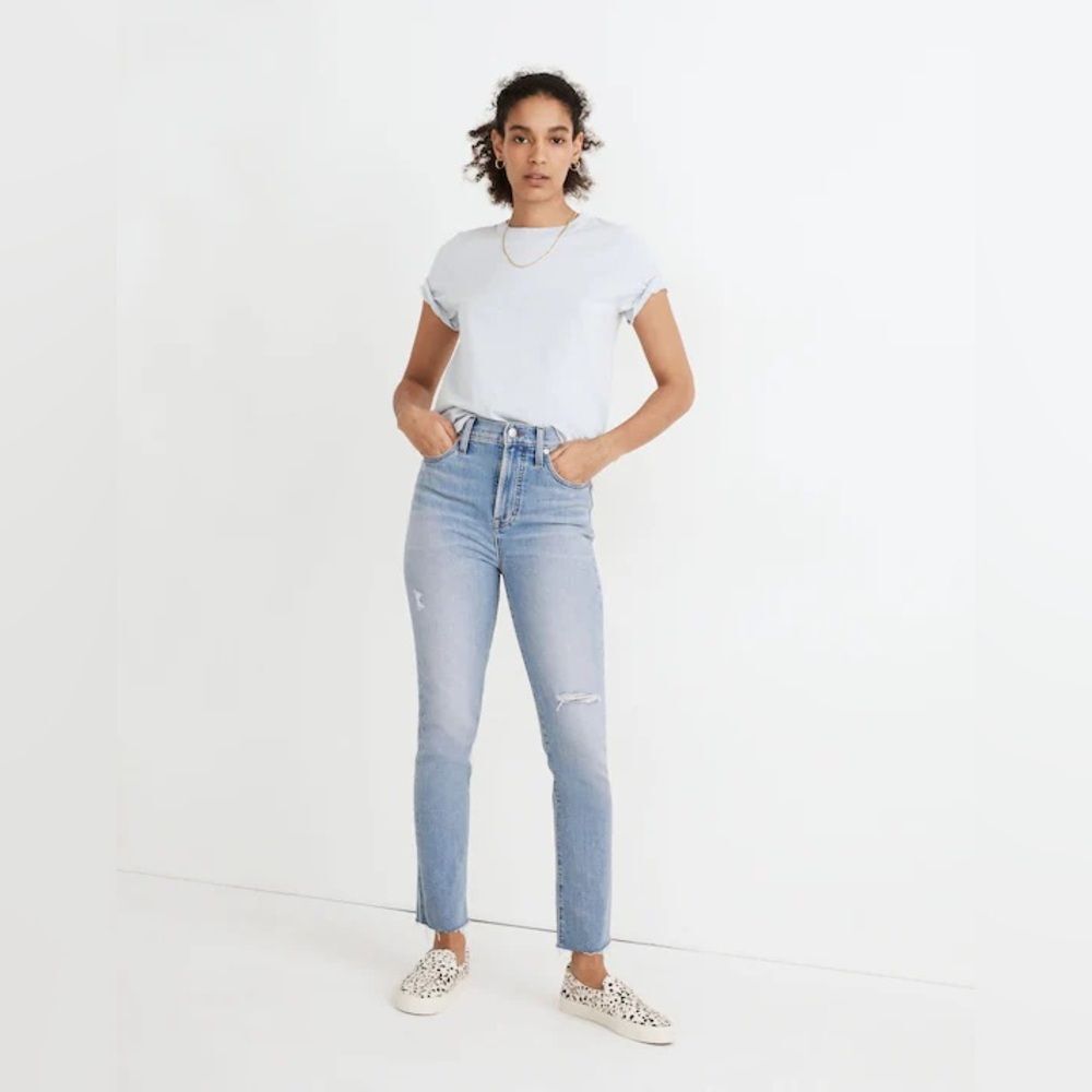 Madewell Women's The Perfect Vintage Distressed High Rise Jeans   Size: 27